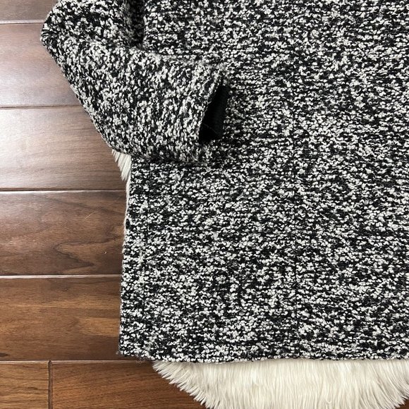 J. Crew‎ Size 00 Black White Speckled Boucle Lodge Coat H2632 - Picture 10 of 13
